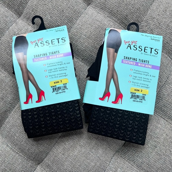 ***NWT***Bundle Pack - Spanx Assets Black Shaping Textured Tights - Picture 4 of 4